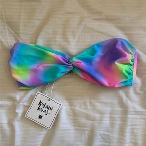 Kulani Kinis Stardust Twist Bandeau Bikini Top size small NWT